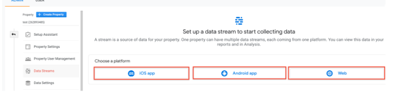 add data stream in ga4